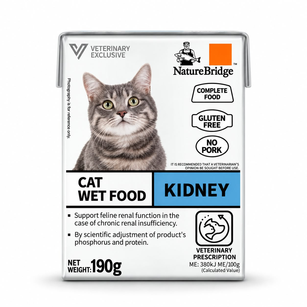 Nature Bridge Vet Complete Preion Wet Food for Cat Kidney - 190gm